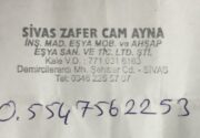 Sivas Zafer Cam Ayna